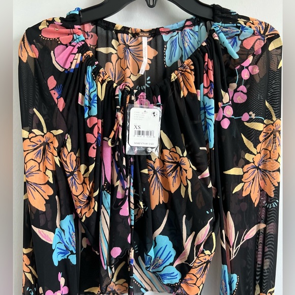 FREE PEOPLE WOMEN’S OF PARADISE TOP BLACK COMBO-SIZE X-SMALL - Picture 16 of 16